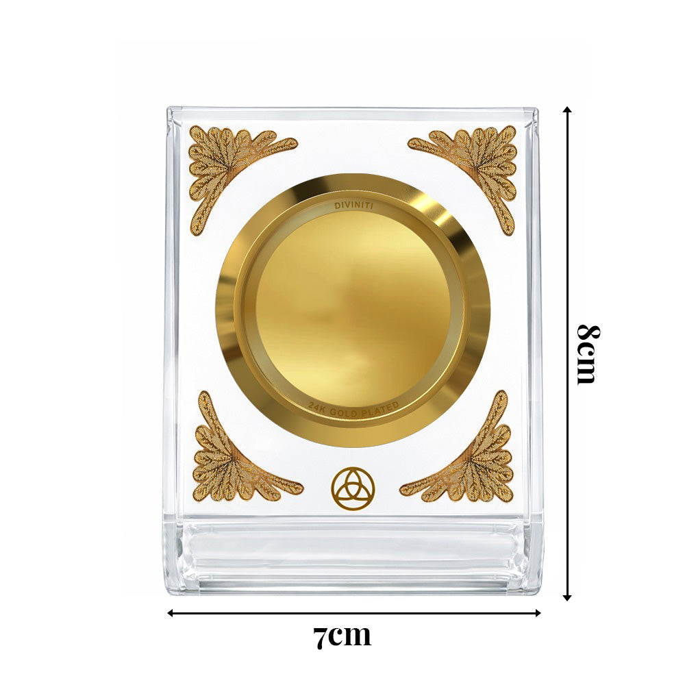 Diviniti 24K Gold Plated Acrylic Car Dashboard Frame in 24K Gold Plated Foil | MDF Personalization for Car, Home Décor, Tabletop (ACF1CH)