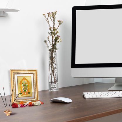 Diviniti 24K Gold Plated Meenakshi Amman (Classic) Divine Wall and Table Top Frame for Home Mandir & Office Decor | Luxury Spiritual Gift