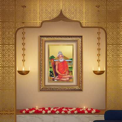 Diviniti 24K Gold Plated Baba Lokenath (Classic) Divine Wall Frame for Home Mandir & Office Decor | Luxury Spiritual Gift