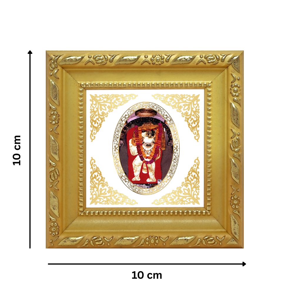 Mehandipur Balaji | Divine Hanuman Form Royal Tabletop Photo Frame in 24K Gold Plated Foil