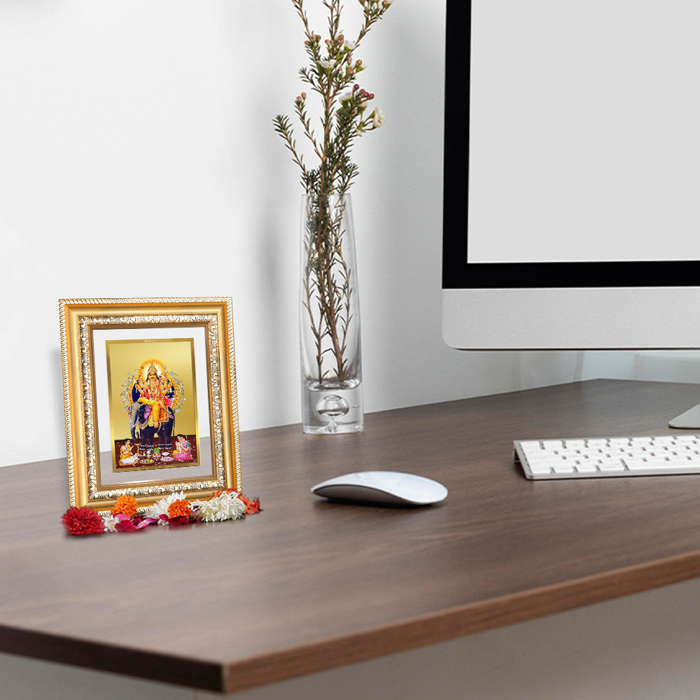 Diviniti 24K Gold Plated Vishvakarma (Classic) Divine Wall and Table Top Frame for Home Mandir & Office Decor | Luxury Spiritual Gift