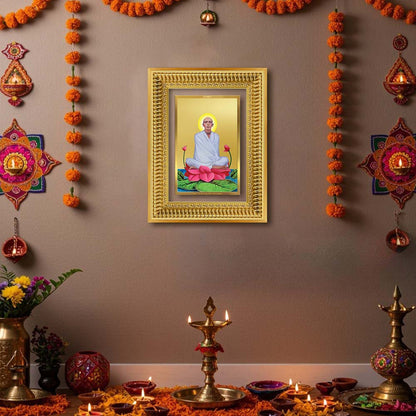 Diviniti 24K Gold Plated Ram Thakur (Classic) Divine Wall Frame for Home Mandir & Office Decor | Luxury Spiritual Gift