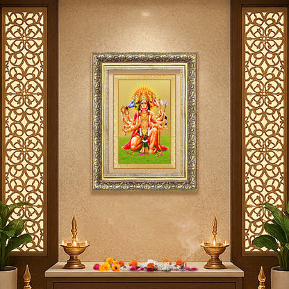 Diviniti 24K Gold Plated Panchmukhi Hanuman (Classic) Divine Wall Frame for Home Mandir & Office Decor | Luxury Spiritual Gift