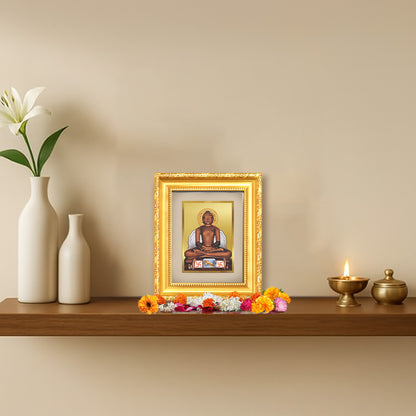 Diviniti 24K Gold Plated Mahavir |Divine Table Top Frame for Home Mandir & Office Decor | Luxury Spiritual Gift