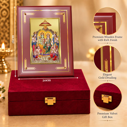 24K Gold-Plated Ram Darbar MDF Frame | Premium Gift Box | 26x20 CM