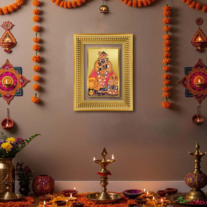 Diviniti 24K Gold Plated Banke Bihari Ji (Classic) Divine Wall Frame for Home Mandir & Office Decor | Luxury Spiritual Gift