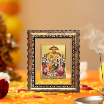 Diviniti 24K Gold Plated Ram Darbar Divine Table Top Frame for Home Mandir & Office Decor | Luxury Spiritual Gift