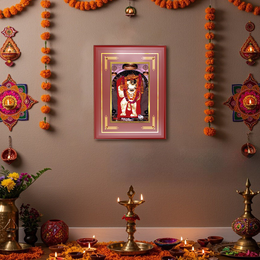 Diviniti 24K Gold Plated Mehandipur Balaji Blessing Tabletop Photo Frame | Protection, Strength & Divine Grace