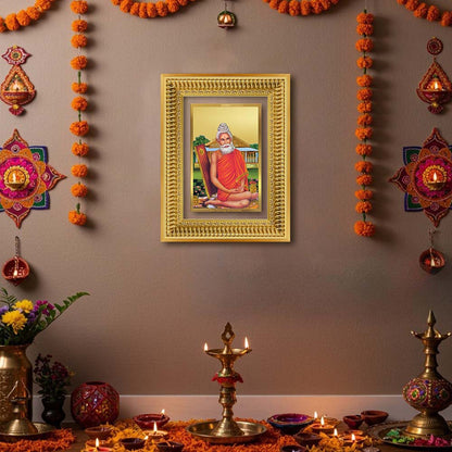 Diviniti 24K Gold Plated Baba Lokenath (Classic) Divine Wall Frame for Home Mandir & Office Decor | Luxury Spiritual Gift
