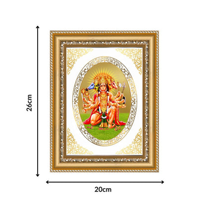 Panchmukhi Hanuman | Divine Protection Wall & Tabletop Royal Photo Frame in 24K Gold Plated Foil