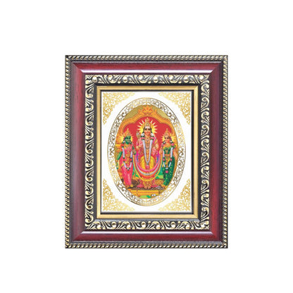 Lord Murugan with Valli & Devasena Divine Subramanya Sacred Blessings Royal Tabletop Frame in 24K Gold Plated Foil