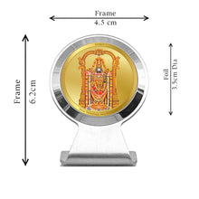 Load image into Gallery viewer, Diviniti 24K Gold Plated Tirupati Balaji Frame For Car Dashboard, Home Decor &amp; Puja Room (6.2 x 4.5 CM)
