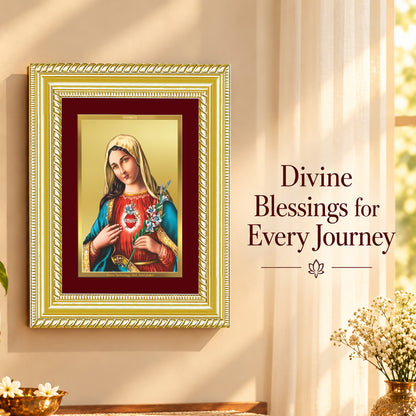 24K Gold-Plated Mother Mary Frame | Premium Gift Box | 17.5x21.5 CM