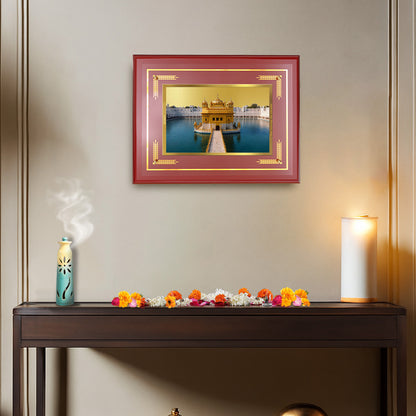 Diviniti 24K Gold Plated Golden Temple Blessing Tabletop Photo Frame | Peace, Faith & Divine Grace