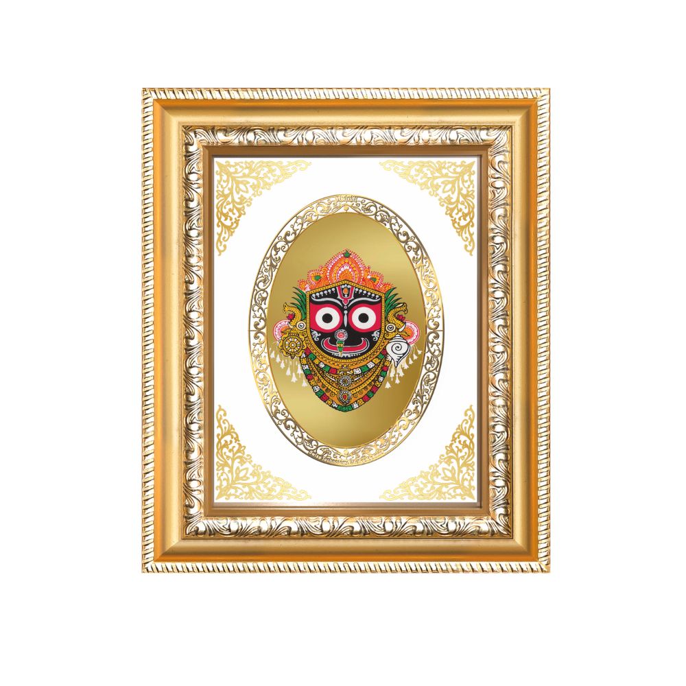 Lord Jagannath Divine Puri Sacred Blessings Royal Tabletop Frame in 24K Gold Plated Foil