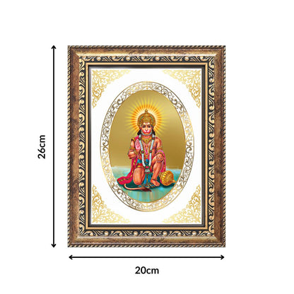 Lord Hanuman | Divine Wall & Tabletop Royal Photo Frame in 24K Gold Plated Foil