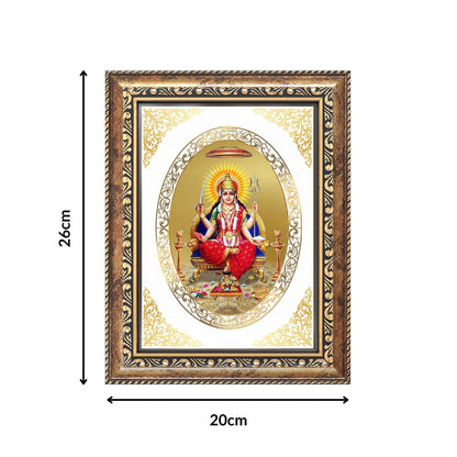 Santoshi Mata Divine Contentment & Blessings Sacred Royal Tabletop Frame in 24K Gold Plated Foil