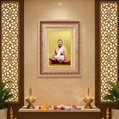 Sri Ramakrishna Paramahamsa | Enlightened Mystic of Bhakti & Vedanta Wall Photo Frame in 24K Gold Plated Foil