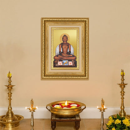 Diviniti 24K Gold Plated Mahavir (Classic) Divine Wall Frame for Home Mandir & Office Decor | Luxury Spiritual Gift