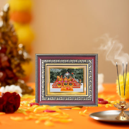 Diviniti 24K Gold Plated Mata Ka Darbar (Classic) Divine Table Top Frame for Home Mandir & Office Decor | Luxury Spiritual Gift