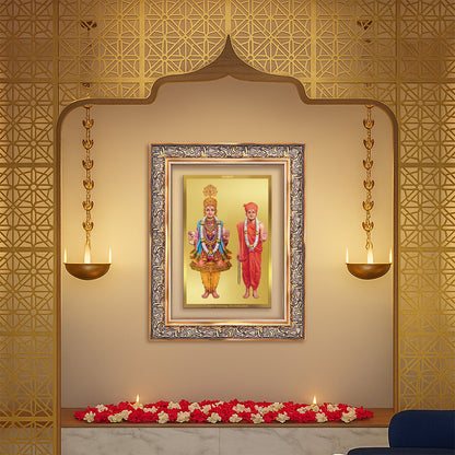 Diviniti 24K Gold Plated Swaminarayan (Classic) Divine Wall Frame for Home Mandir & Office Decor | Luxury Spiritual Gift