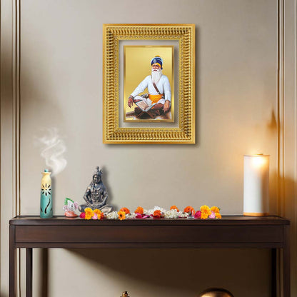 Diviniti 24K Gold Plated Baba Deep Singh Sacred Sikh Wall Frame for Home Decor & Office Ambiance | Premium Spiritual Gift