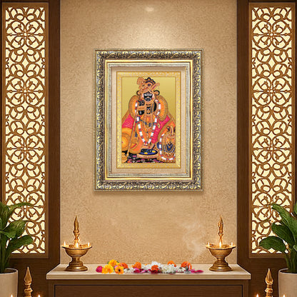 Diviniti 24K Gold Plated Banke Bihari Ji (Classic) Divine Wall Frame for Home Mandir & Office Decor | Luxury Spiritual Gift
