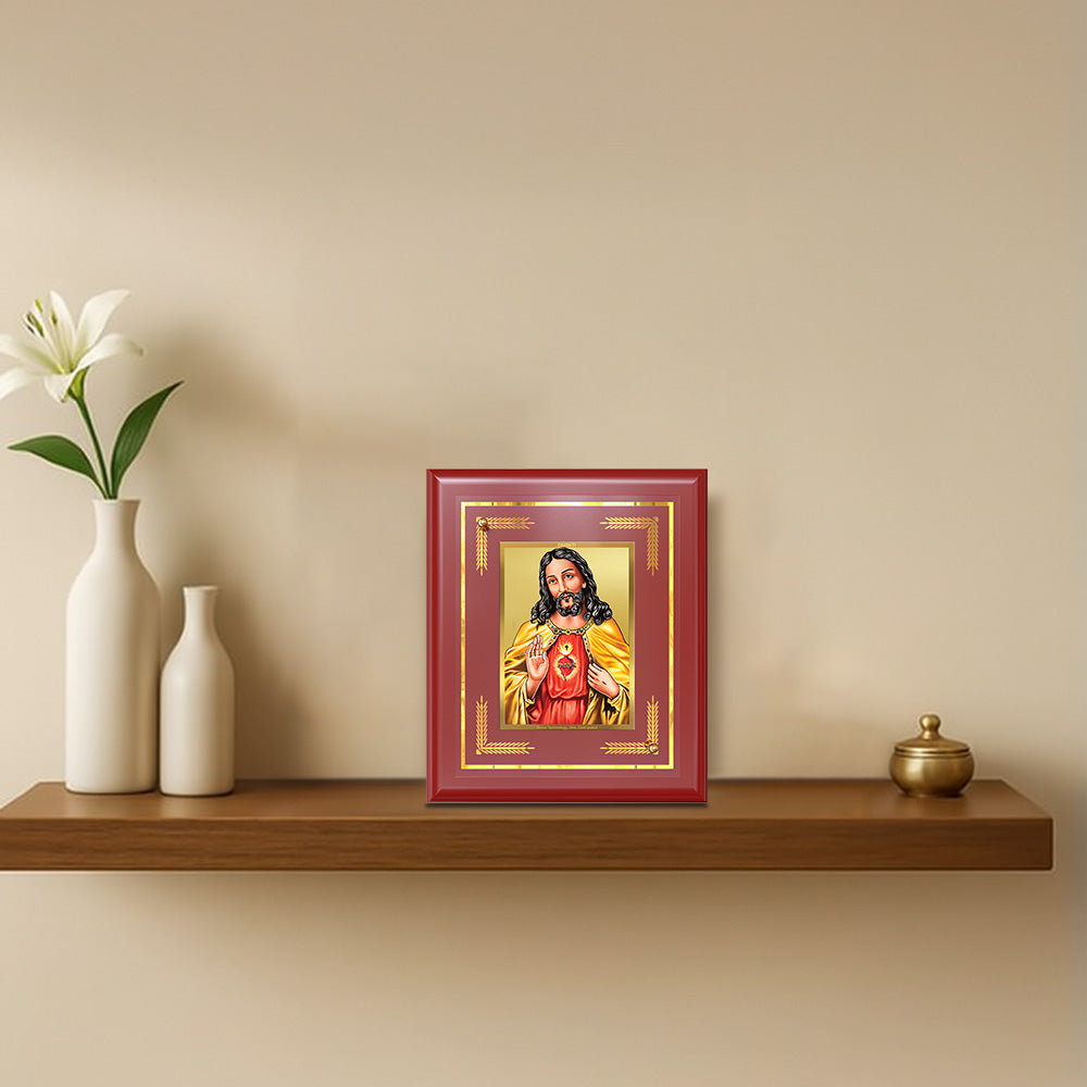 Diviniti 24K Gold Plated Jesus Christ Blessing Tabletop Photo Frame | Faith, Love & Divine Grace