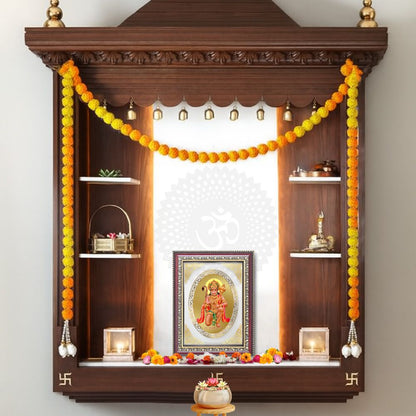 Lord Hanuman Blessing Form | Divine Wall & Tabletop Royal Photo Frame in 24K Gold Plated Foil