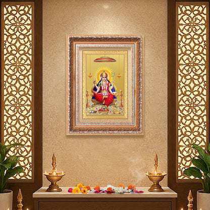 Santoshi Mata | Goddess of Contentment & Fulfilment Wall Photo Frame in 24K Gold Plated Foil