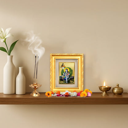 Diviniti 24K Gold Plated Baba Balak Nath Divine Table Top Frame for Home Mandir & Office Decor | Luxury Spiritual Gift