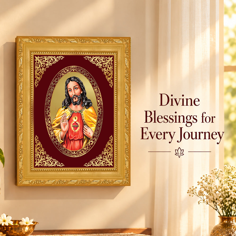 24K Gold-Plated Jesus Christ Frame | Premium Gift Box | 17.5x21.5 CM