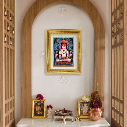 Diviniti 24K Gold Plated Adinath Divine Wall Frame for Home Mandir & Office Decor | Premium Jain Spiritual Gift