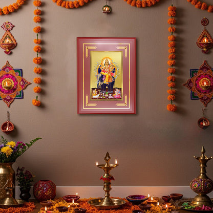 Diviniti Lord Vishvakarma Wall Photo Frame in 24K Gold Plated Foil | Creation, Skill & Divine Craftsmanship