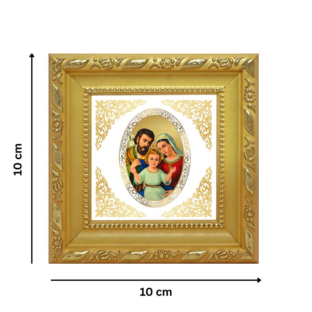 Holy Family | Sacred Christian Family Royal Tabletop Photo Frame in 24K Gold Plated Foil