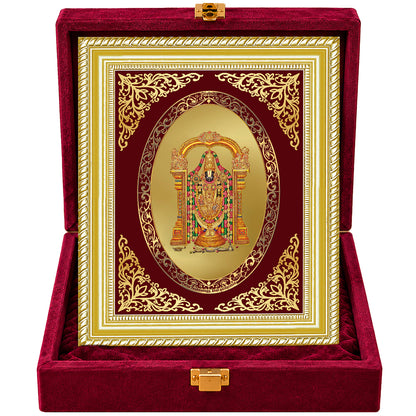 24K Gold-Plated Lord Tirupati Balaji Frame | Premium Gift Box | 26x20 CM