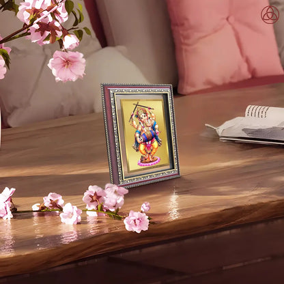 Dancing Ganesha | Nritya Ganapati Wall & Tabletop Photo Frame in 24K Gold Plated Foil