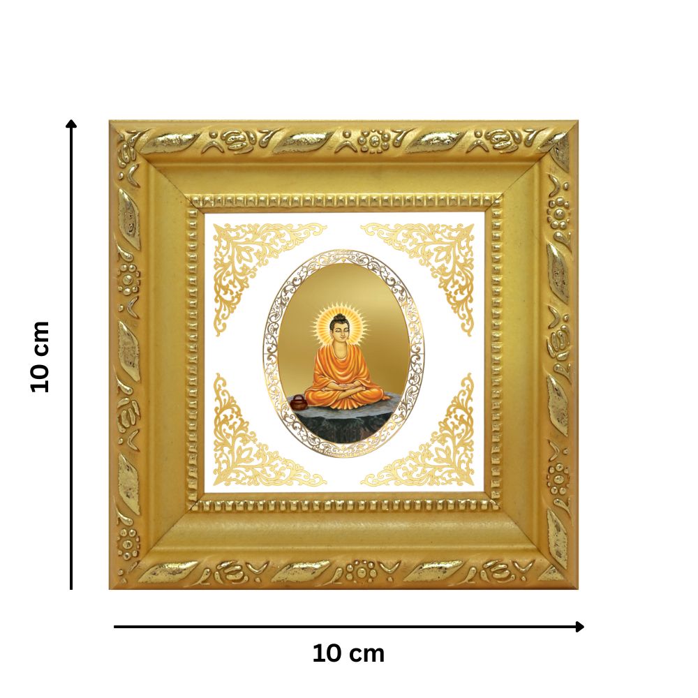 Lord Buddha | Divine Enlightened One Royal Tabletop Photo Frame in 24K Gold Plated Foil