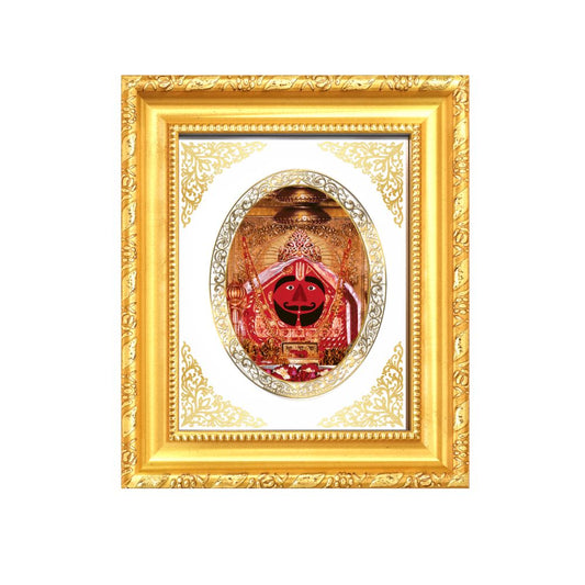 Salasar Balaji Divine Hanuman Sacred Faith & Wish Fulfillment Royal Tabletop Frame in 24K Gold Plated Foil