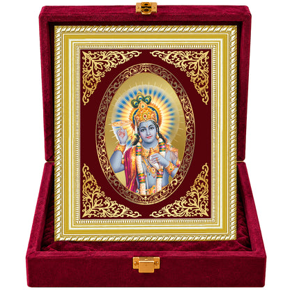 24K Gold-Plated Lord Vishnu Frame | Premium Gift Box | 26x20 CM