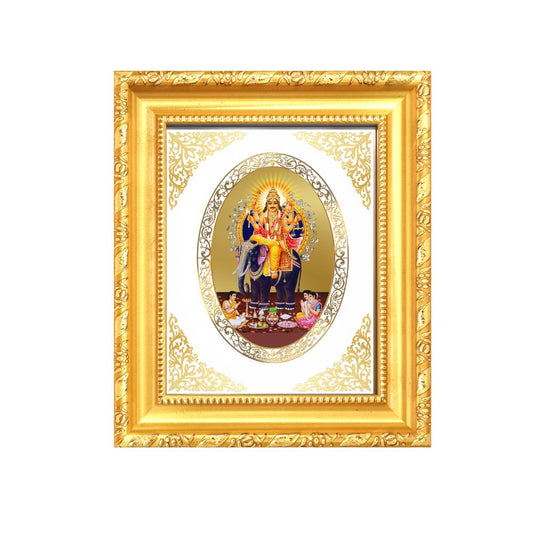 Lord Vishwakarma Divine Creator & Architect Sacred Success Royal Tabletop Frame in 24K Gold Plated Foil