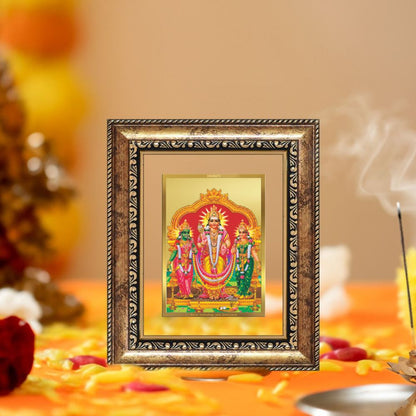 Diviniti 24K Gold Plated Murugan Velli Divine Table Top Frame for Home Mandir & Office Decor | Luxury Spiritual Gift
