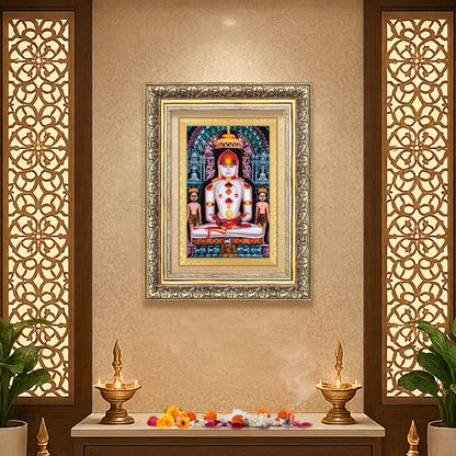Diviniti 24K Gold Plated Adinath Divine Wall Frame for Home Mandir & Office Decor | Premium Jain Spiritual Gift