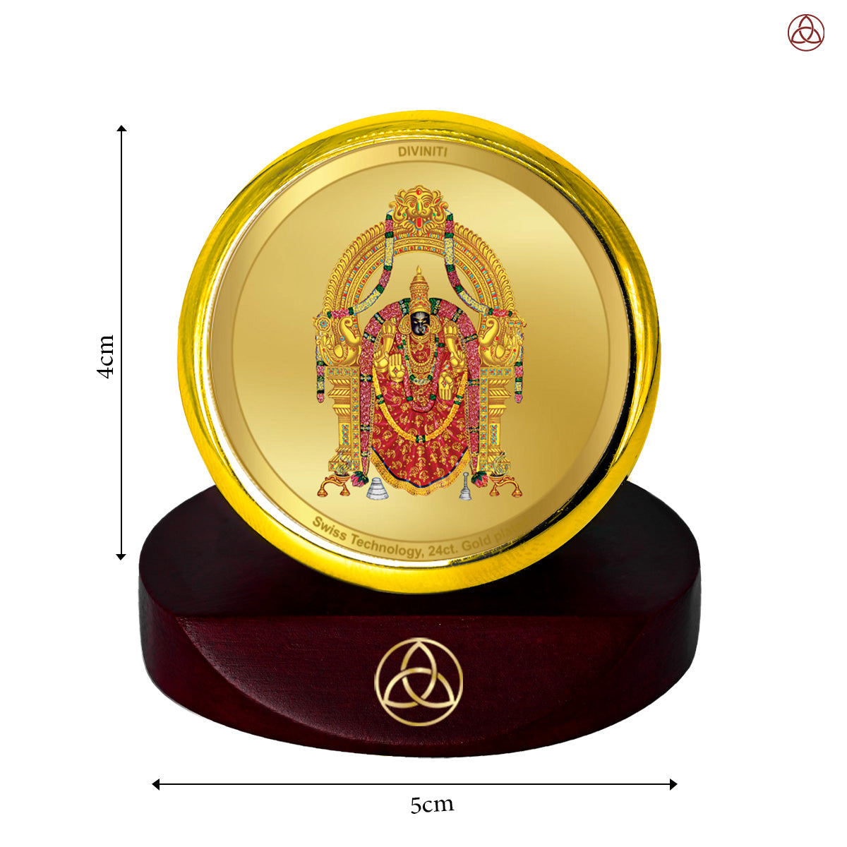 Padmavathi | Divine Goddess Padmavathi Car Dashboard & Tabletop Photo Frame in 24K Gold Plated Foil