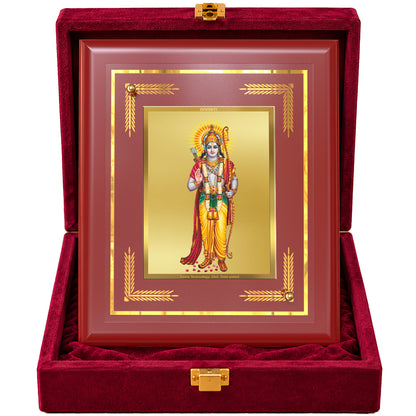 24K Gold-Plated Lord Ram Ji MDF Frame | Premium Gift Box | 13.5x16 CM