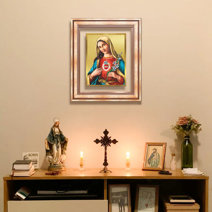 Diviniti 24K Gold Plated Mother Mary (Classic) Divine Wall Frame for Home Mandir & Office Decor | Luxury Spiritual Gift