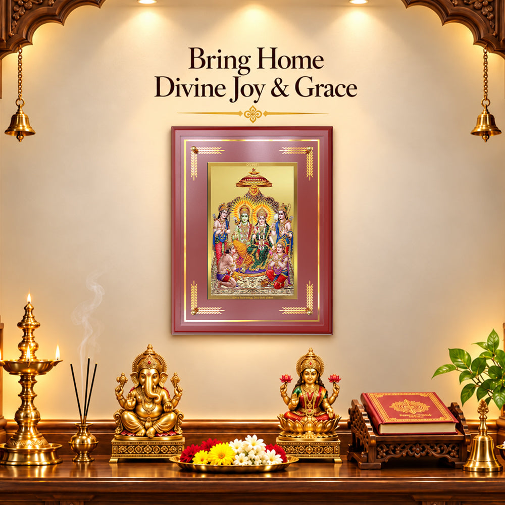 24K Gold-Plated Ram Darbar MDF Frame | Premium Gift Box | 27x35 CM