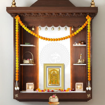 Diviniti 24K Gold Plated Tirupati Balaji Divine Wall Frame for Home Mandir & Office Decor | Luxury Spiritual Gift