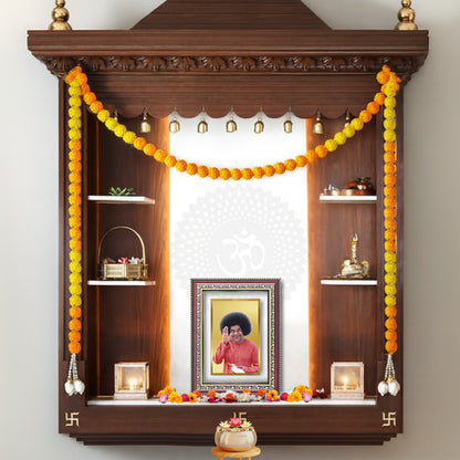 Diviniti 24K Gold Plated Satya Sai Baba (Classic) Divine Wall Frame for Home Mandir & Office Decor | Luxury Spiritual Gift