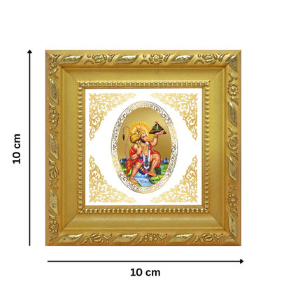 Hanuman with Mountain | Divine Sanjeevani Form Royal Tabletop Photo Frame in 24K Gold Plated Foil